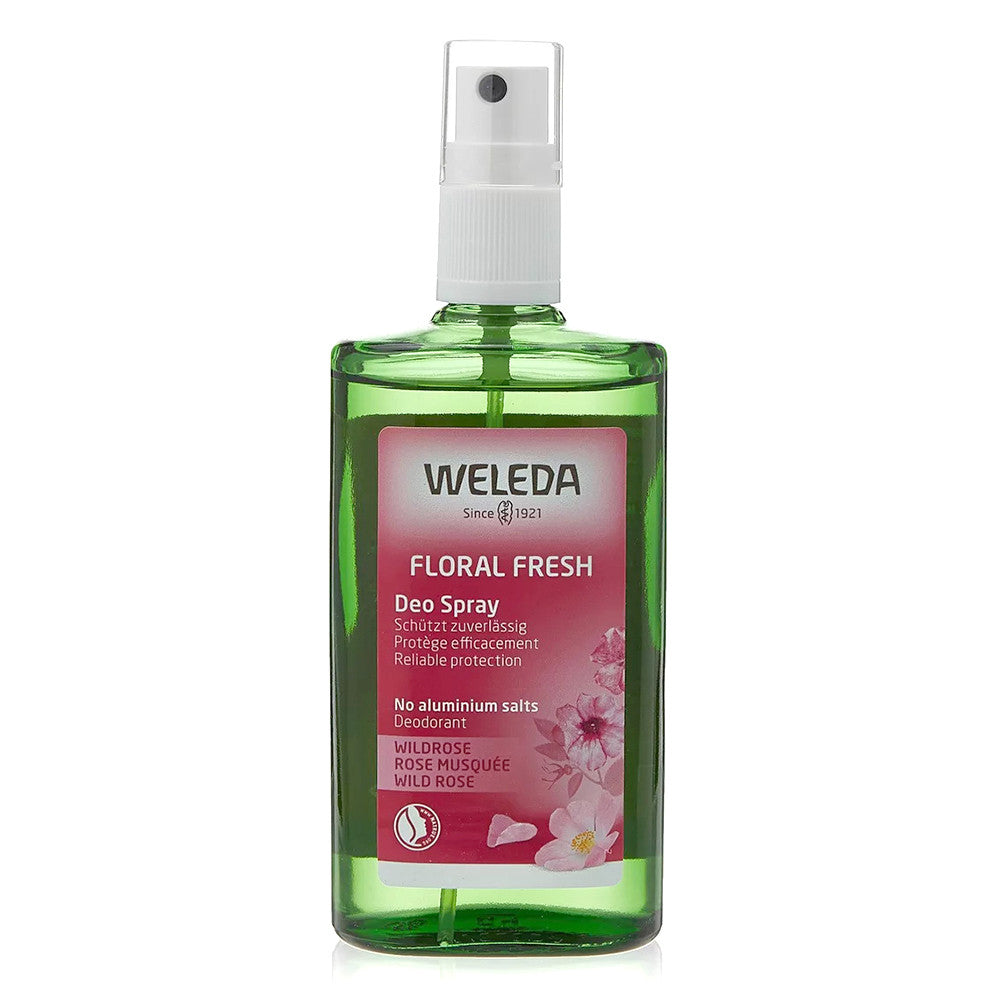 Weleda Floral Fresh Deodorant Spray, Wild Rose, 3.4 Oz
